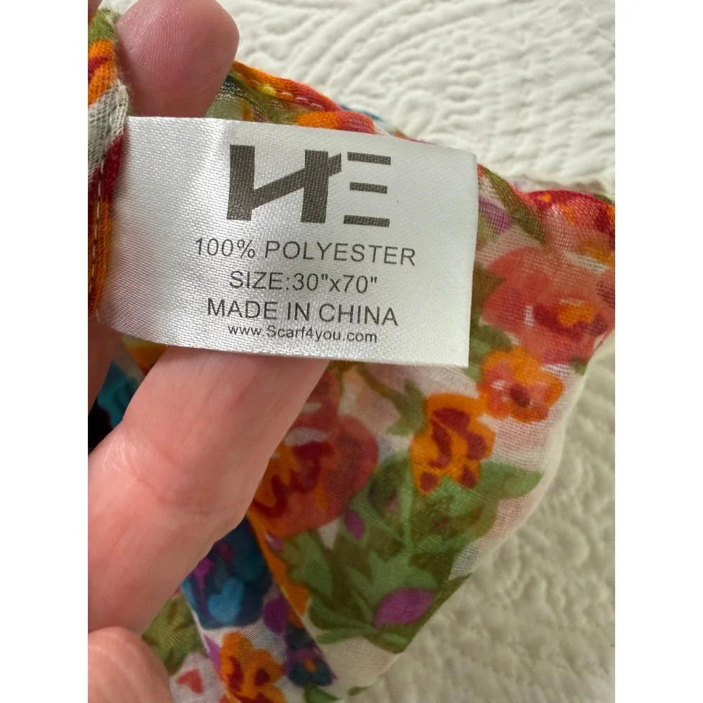 Scarf4you Infinity Scarf Womens OS Multicolor‎ Floral Lightweight Sheer 30x70